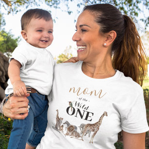 Mama des wilden Safari-Erstgeburtstags T-Shirt