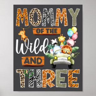 Mama des Wilden und drei 3. Geburtstagsjunge Safar Poster