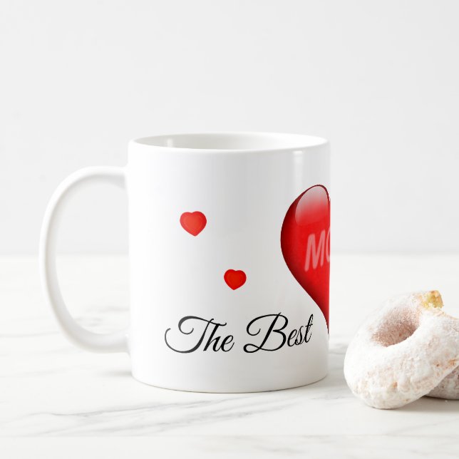 Mama - "Die Beste" mit Herzen Kaffeetasse (Mit Donut)