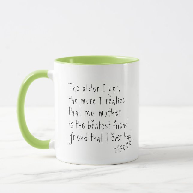 Mama Die besten Freunde Zitate & Redewendungen Mut Tasse (Links)