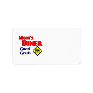 Mama Diner Good Grub Funny Retro Sprichwort Adressaufkleber