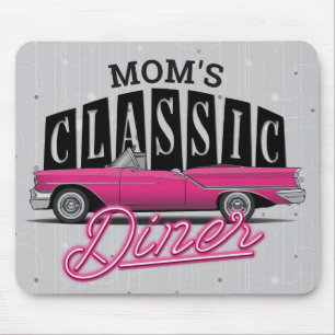 Mama Diner Individuelle Name Imitate Neon 50's Cla Mousepad