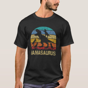 Mama Dinosaur T Rex Mamasaurus 4 Kinder Familienma T-Shirt