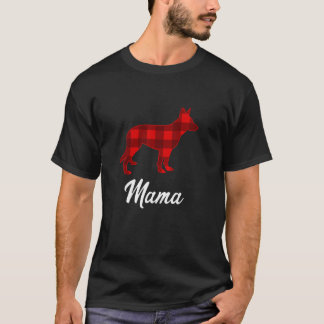 Mama Dog Womens Christmas Kariert Gi T-Shirt