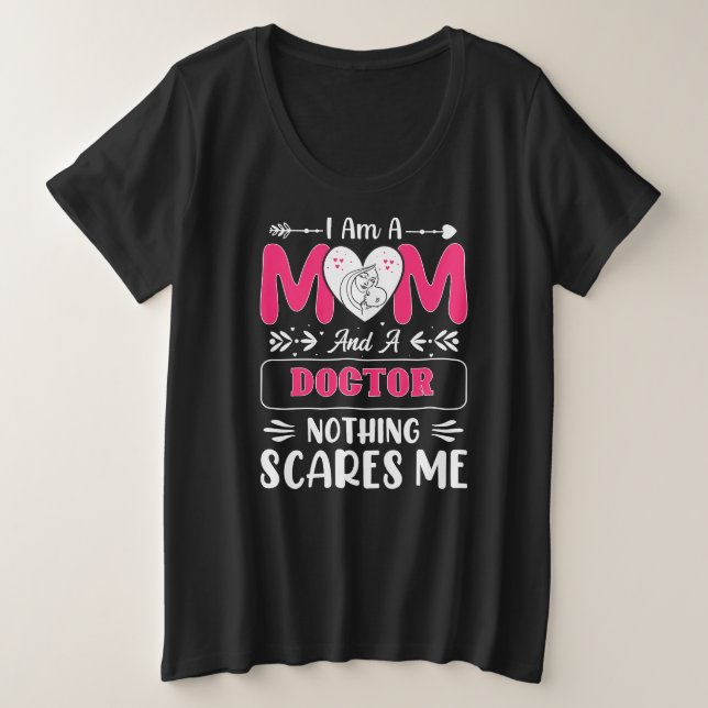 Mama Doktor, Funny Doctor Mama Große Größe T-Shirt (Design vorne)