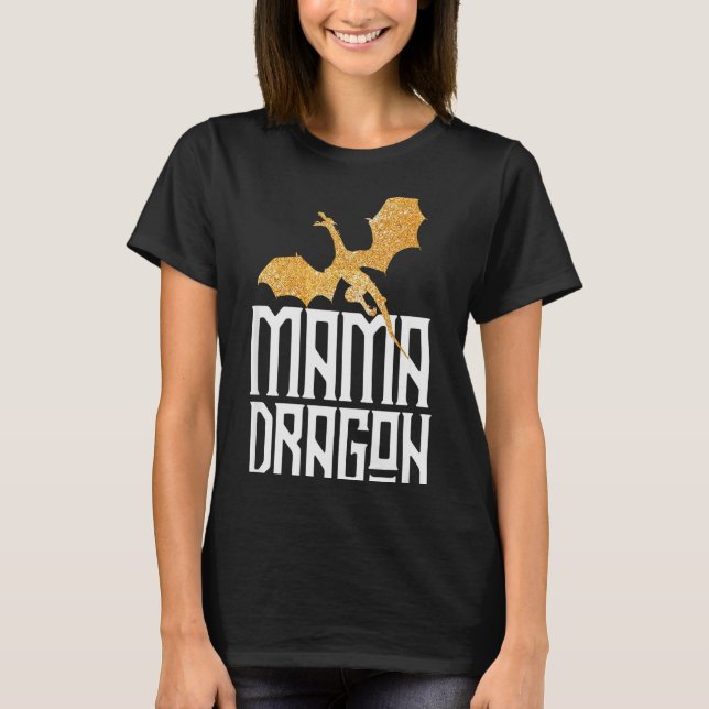 Mama Dragon Christmas Matching Family Tribe Mom Wi T-Shirt (Vorderseite)