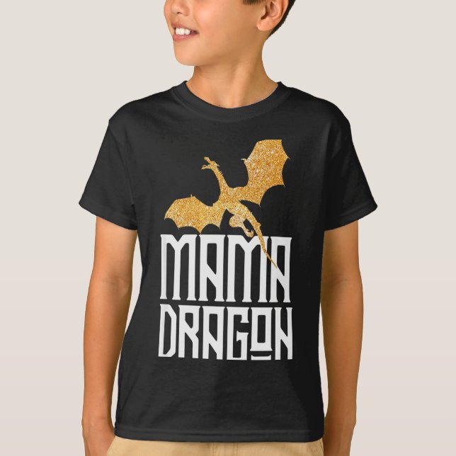 Mama Dragon Christmas Matching Family Tribe Mom Wi T-Shirt (Vorderseite)