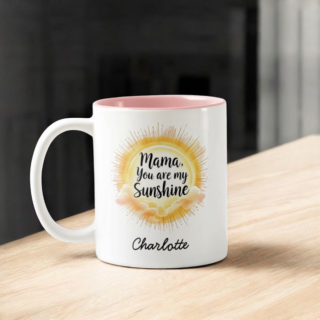 Mama, du bist mein Sonnenschein | Niedlicher Mutte Zweifarbige Tasse (Von Creator hochgeladen)
