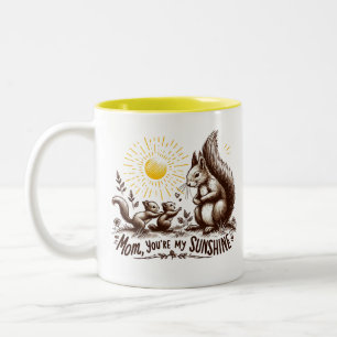 Mama, du bist meine Sonnenscheins-Eichhörnchenfami Zweifarbige Tasse