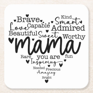 Mama du bist rechteckiger pappuntersetzer