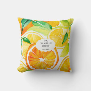Mama, du machst das Leben heller – Citrus-Wurfkiss Kissen