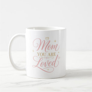 Mama Du wirst geliebt Elegantes Rosa Gold Zitat Kaffeetasse