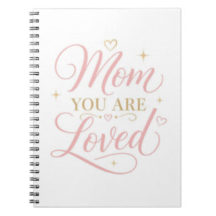 Mama Du wirst geliebt Elegantes Rosa Gold Zitat Notizblock