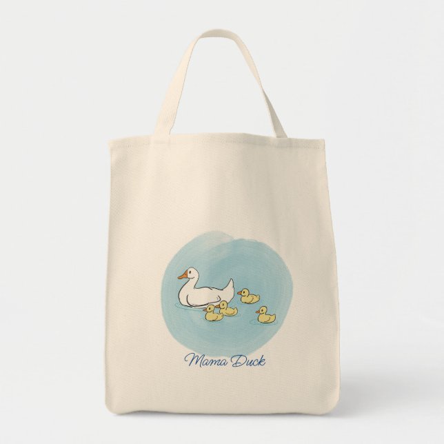 Mama Duck Personalisiert Shopping Tote Bag Tragetasche (Vorne)