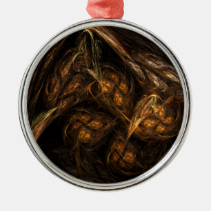 Mama Earth Abstrakt Art Round Silbernes Ornament