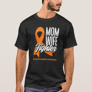 Mama Ehefrau Bekämpfen Orangefarbener Schleife Mul T-Shirt