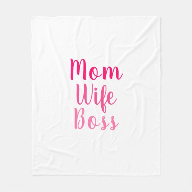 Mama Ehefrau Boss Gradientenrosa benutzerdefiniert Fleecedecke (Vorderseite)