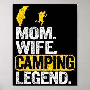 Mama Ehefrau Camping Legende RV Camper Outdoor Fra Poster