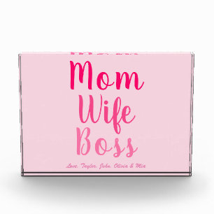 Mama Ehefrau Chef Farbverlauf rosa benutzerdefinie Fotoblock