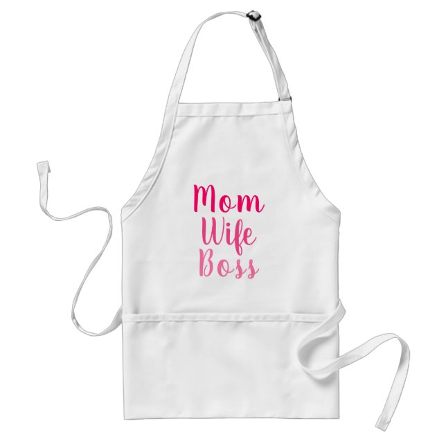 Mama Ehefrau Chef heiß rosa Stilschrift modern nie Schürze (Vorne)