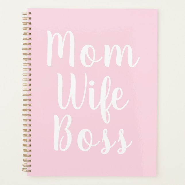 Mama Ehefrau Chef leicht rosa benutzerdefinierte S Planer (Vorderseite)