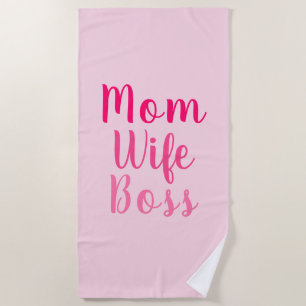 Mama Ehefrau Chef leicht rosa benutzerdefinierte S Strandtuch
