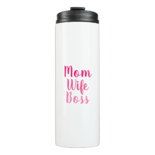 Mama Ehefrau Chef pink weiß benutzerdefinierte Skr Thermosbecher
