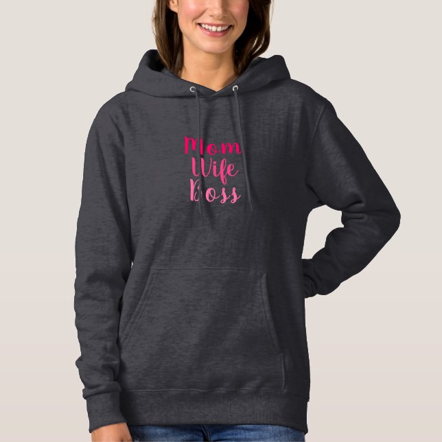 Mama Ehefrau Chef rosa benutzerdefinierte Pinselsk Hoodie (Vorderseite)