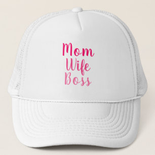 Mama Ehefrau Chef rosa benutzerdefinierte Skriptte Truckerkappe