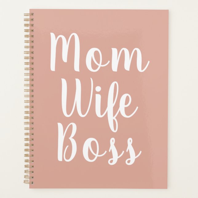 Mama Ehefrau Chef verstaubt rosa benutzerdefiniert Planer (Vorderseite)