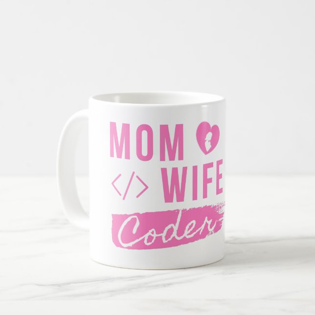 MAMA EHEFRAU CODER - CODER MAMA T - SHIRT KAFFEETASSE (Vorderseite Links)