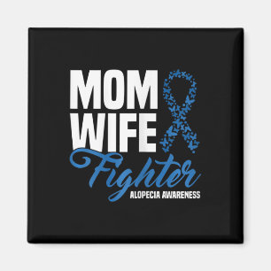 Mama Ehefrau Kämpfen Blauer Schleim Alopezie Bewus Magnet