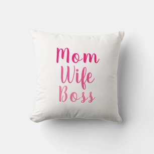 Mama Ehefrau Pink-weiße benutzerdefinierte Skript Kissen