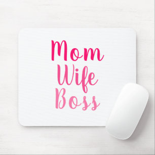 Mama Ehefrau Pink-weiße benutzerdefinierte Skript Mousepad