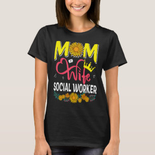 Mama Ehefrau Sozialarbeiter Niedlich Blumenmoth T-Shirt