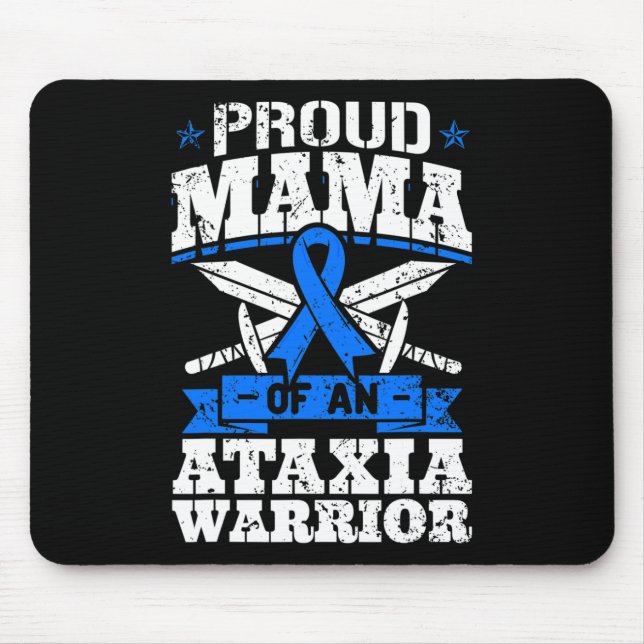 Mama einer Ataxie Krieger-Bewusstsein Ribbon Dysta Mousepad (Vorne)