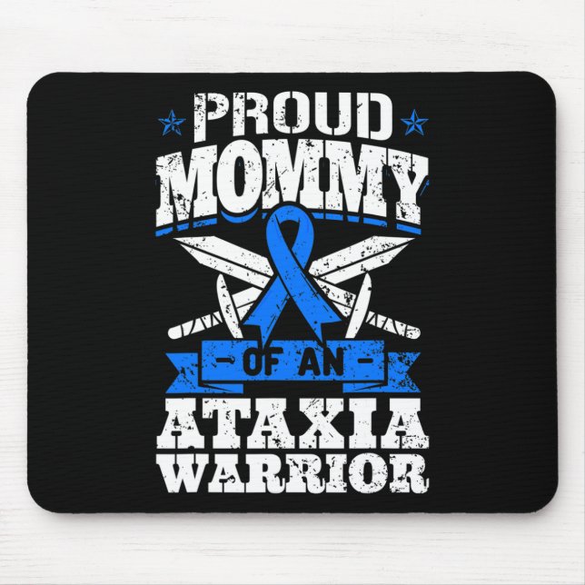 Mama einer Ataxie Warrior Awareness Ribbon Dystax Mousepad (Vorne)