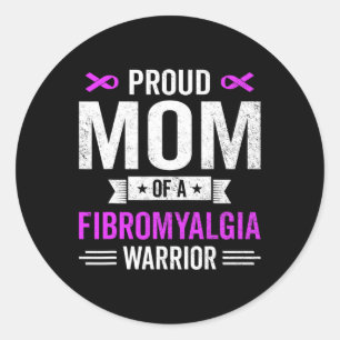Mama einer Fibromyalgie Überlebende des Kriegers B Runder Aufkleber