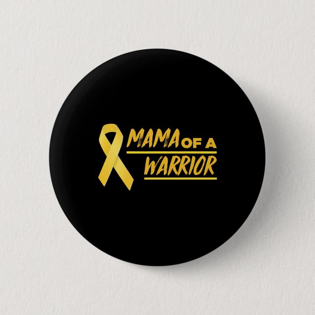 Mama einer kriegerischen Mama Kindheitskrebs Button (Vorderseite)