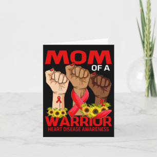 Mama einer Warrior Herzerkrankung Bewusstsein Sonn Karte