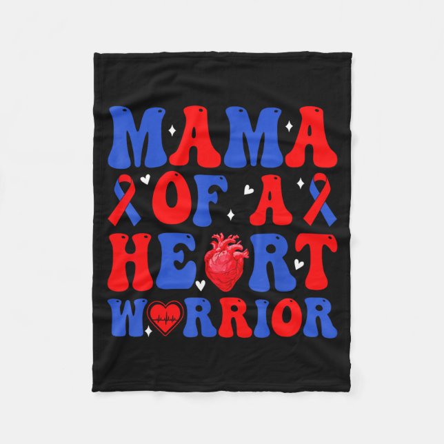 Mama eines Herzens Kriegers angeborener Herzfehler Fleecedecke (Vorderseite)