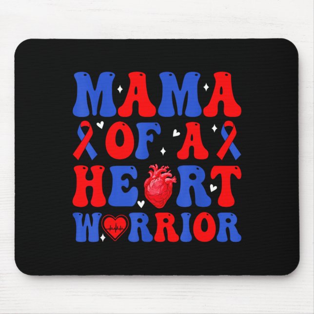 Mama eines Herzens Kriegers angeborener Herzfehler Mousepad (Vorne)