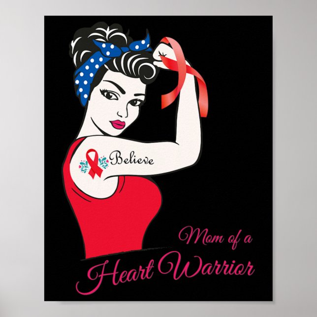 Mama eines Herzkriegers KD Bewusstsein angeborener Poster (Vorne)