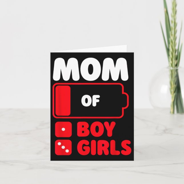 Mama eines Jungen und drei Mädchen Karte (Vorderseite)