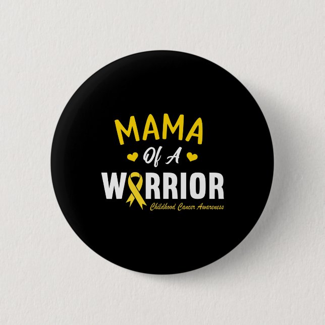 Mama eines Kriegsherochenkrebsbewusstseins Button (Vorderseite)