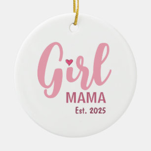 Mama eines Mädchens Geschenk mit persönlicher Note Keramik Ornament