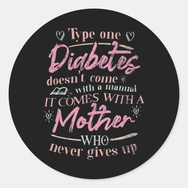 Mama eines T1d-Diabetes-Kindes Runder Aufkleber (Vorderseite)