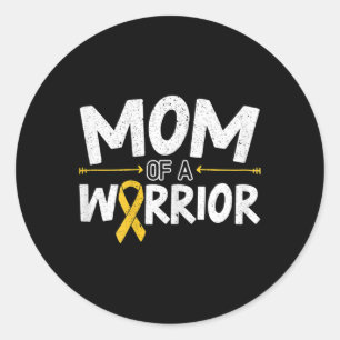 Mama eines Warrior Childhood Cancer Awareness Mont Runder Aufkleber