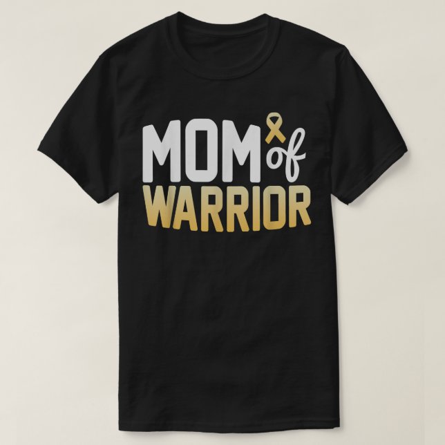 Mama eines Warrior Childhood Cancer Awareness Mont T-Shirt (Design vorne)