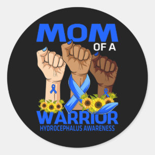 Mama eines Warrior-Hydrocephalus-Bewusstseins-Sonn Runder Aufkleber